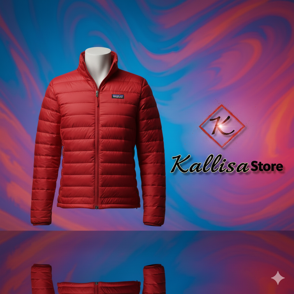 casaca impermeable acolchada  rayada